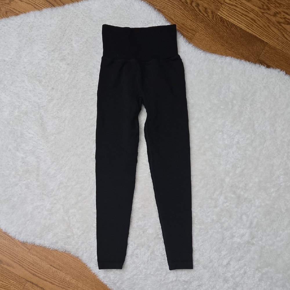 Pop Flex Black Athletic Leggings, Womens Extra Small